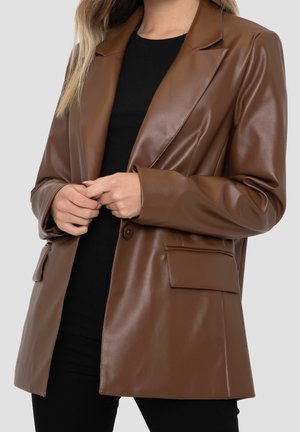 Faux leather jacket - brown