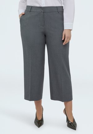 CROPPED IN MELANGE - Pantaloni - grigio