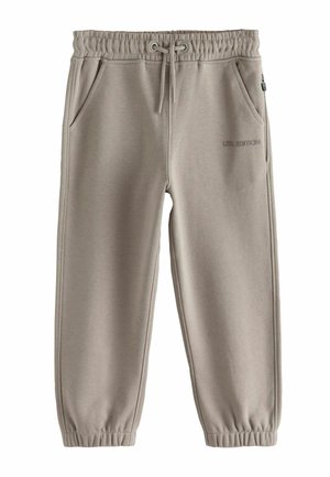 Svetlošedé tepláky s elastickým pásom, nastaviteľnou šnúrkou, bočnými vreckami a textom "LTD. EDITION" na ľavom stehne.