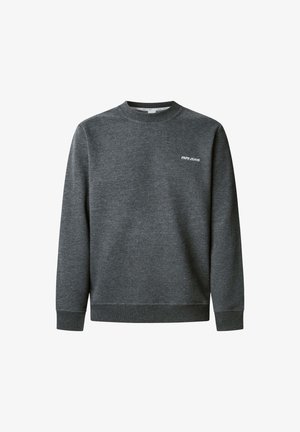 Šedá mikina z měkké tkaniny s kulatým výstřihem, manžetami a lemem z ribového úpletu. Na hrudi se nachází malé bílé logo "Pepe Jeans".