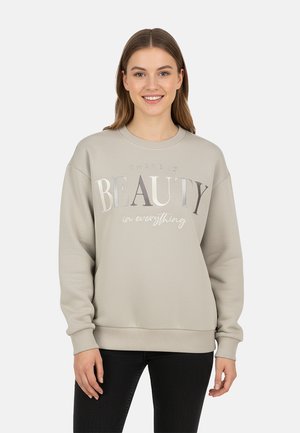 SCHRIFTZUG GOOD MOOD CLUB VORNE - Sweatshirt - beige-