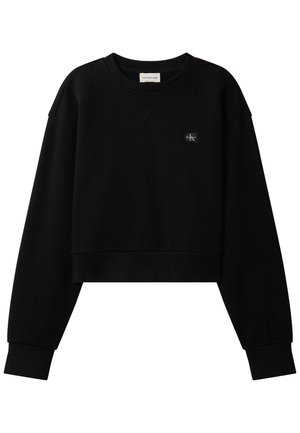 Calvin Klein Jeans, FRENCH TERRY WOVEN LABEL CREW SW - Sweatshirt - black