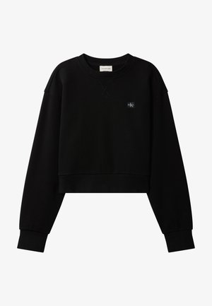 Calvin Klein Jeans, FRENCH TERRY WOVEN LABEL CREW SW - Melegítőfelső - black