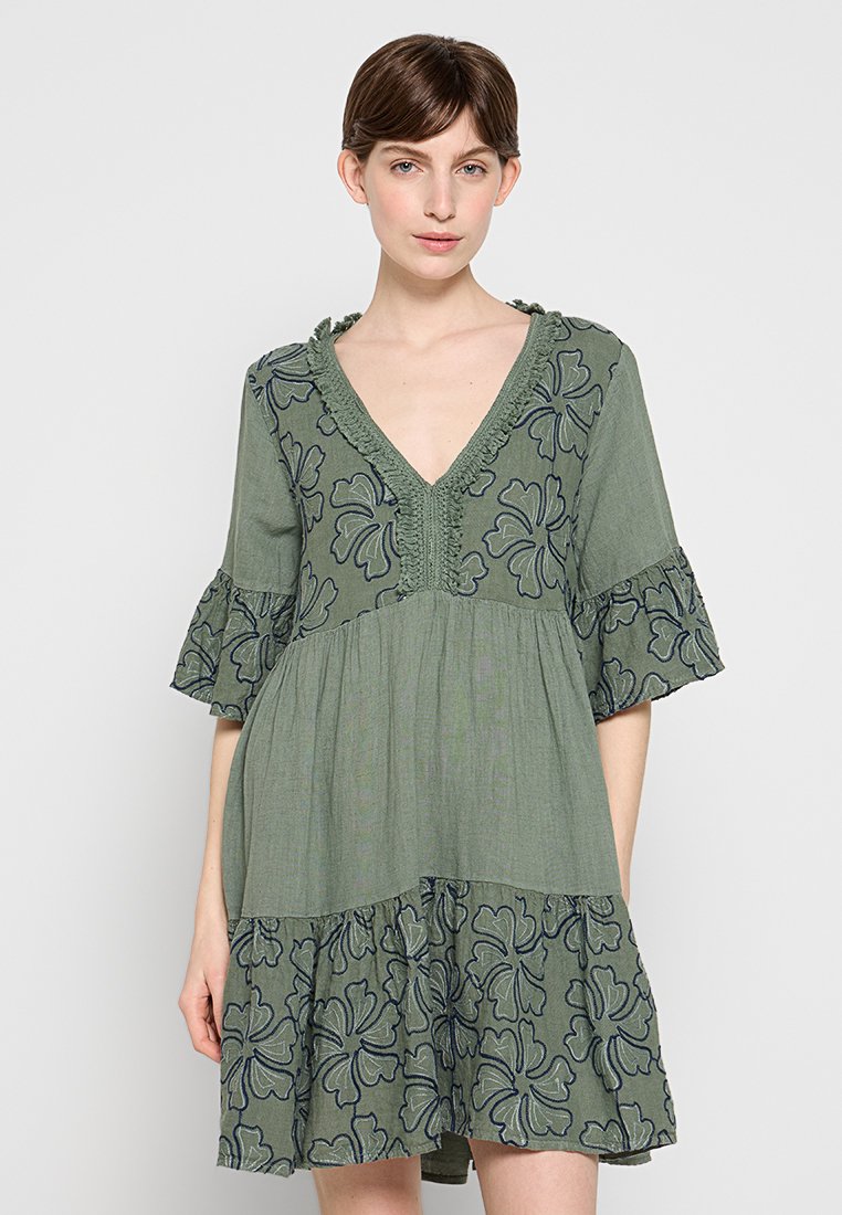 Le Monde du Lin Jurk kaki