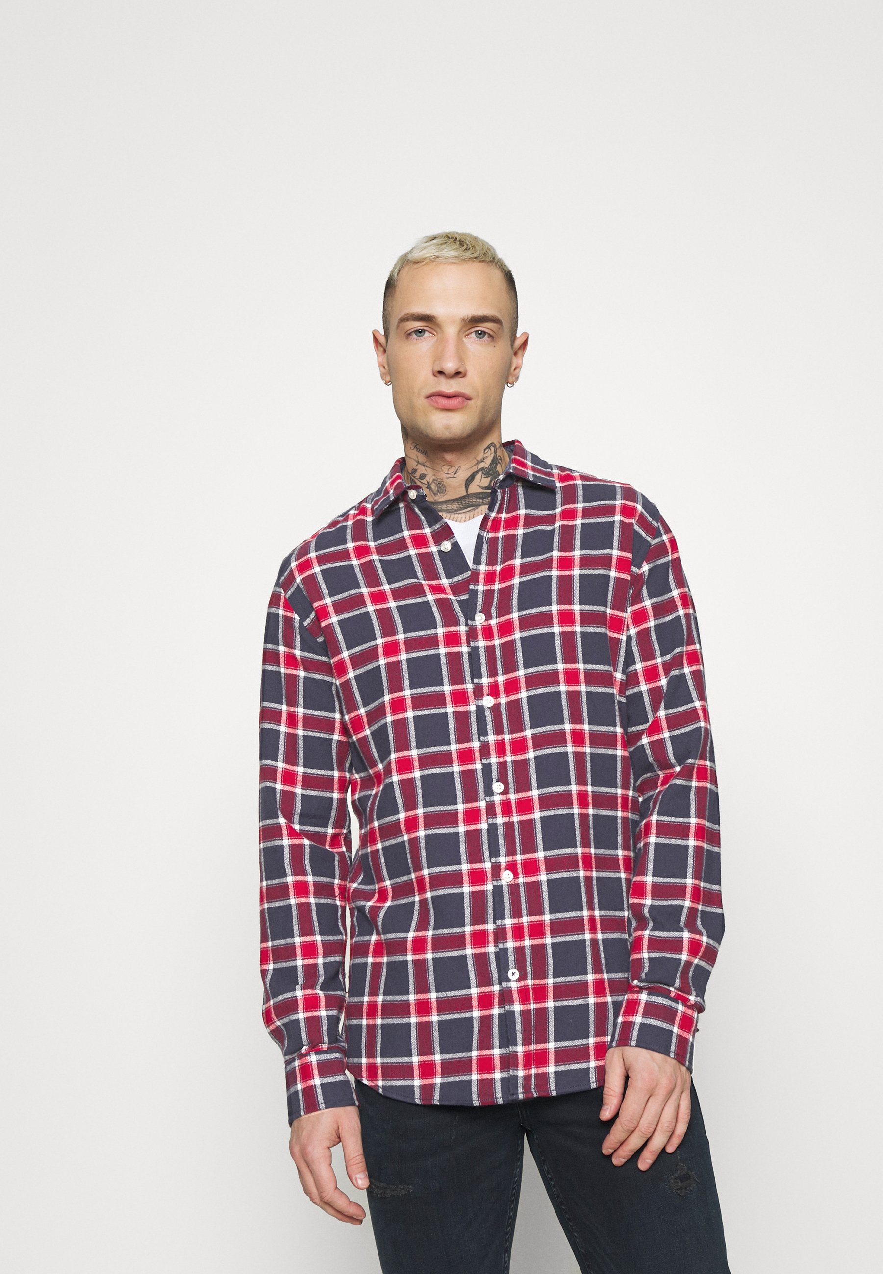 Herren JJEWILL CHECK SHIRT - Hemd - navy Herren JJEWILL CHECK SHIRT - Hemd - navy