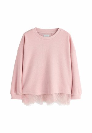 Next, COSY RIB LACE HEM SWEATSHIRT - Jumper - pink
