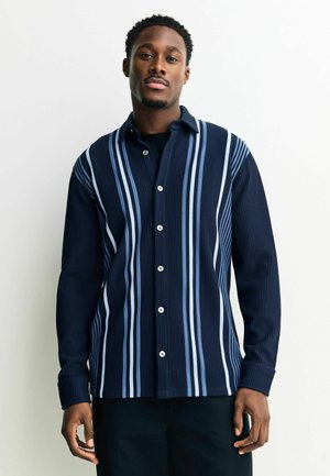 REGULAR FIT - STRIPE SHORT SLEEVE - Hemd - navy blue   white