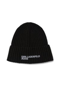LOGO RIBBED BEANIE - Čiapka - black