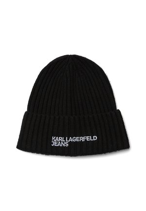 LOGO RIBBED BEANIE - Muts - black