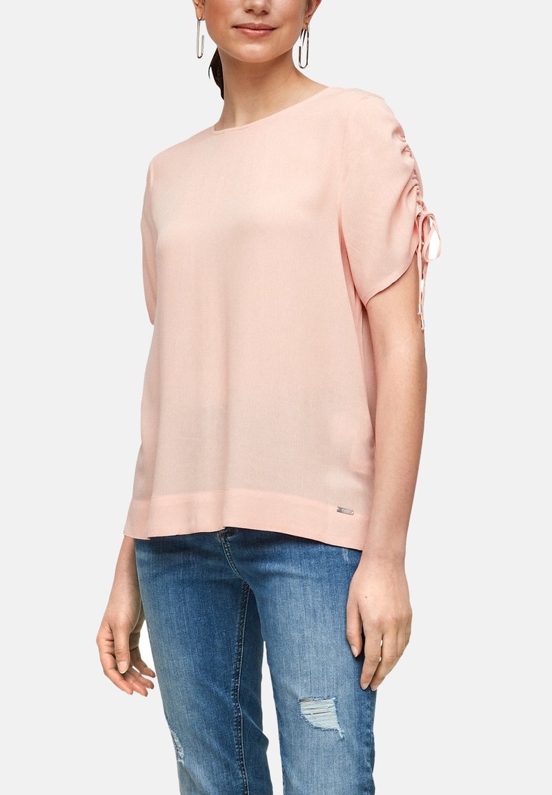 Damen T-Shirts | QS by s.Oliver MET KORTE MOUWEN EN KOORD T-Shirt print apricot/lachs - ZD23953 Damen T-Shirts | QS by s.Oliver MET KORTE MOUWEN EN KOORD T-Shirt print apricot/lachs - ZD23953