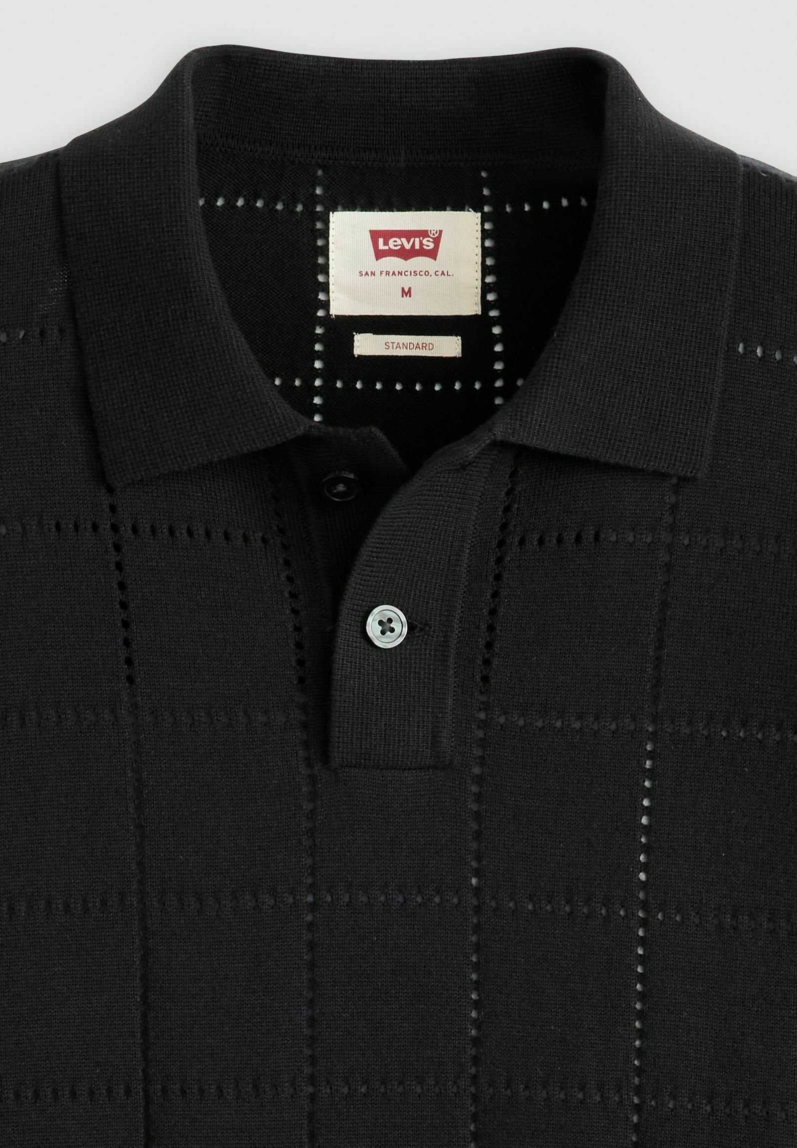 Levi's® SWEATER KNIT POLO - Polo shirt - linen seed stitch/dark