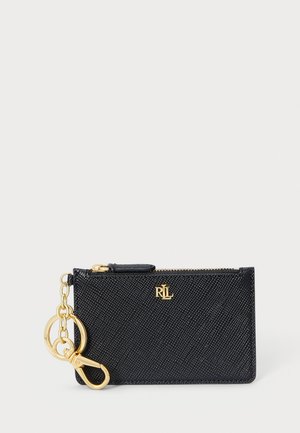 CROSSHATCH LEATHER ZIP CARD CASE - Wallet - black
