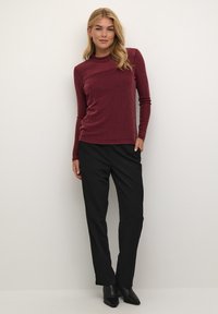 Kaffe KAOLGA GLITTER MESH - Blouse - deep wine