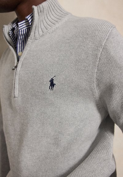 Polo Ralph Lauren COTTON QUARTER-ZIP MOCKNECK SWEATER - Pulover - andover heather