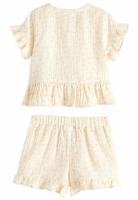 Next 2 PIECE SHORT SLEEVE PEPLUM SET - Shorts - beige