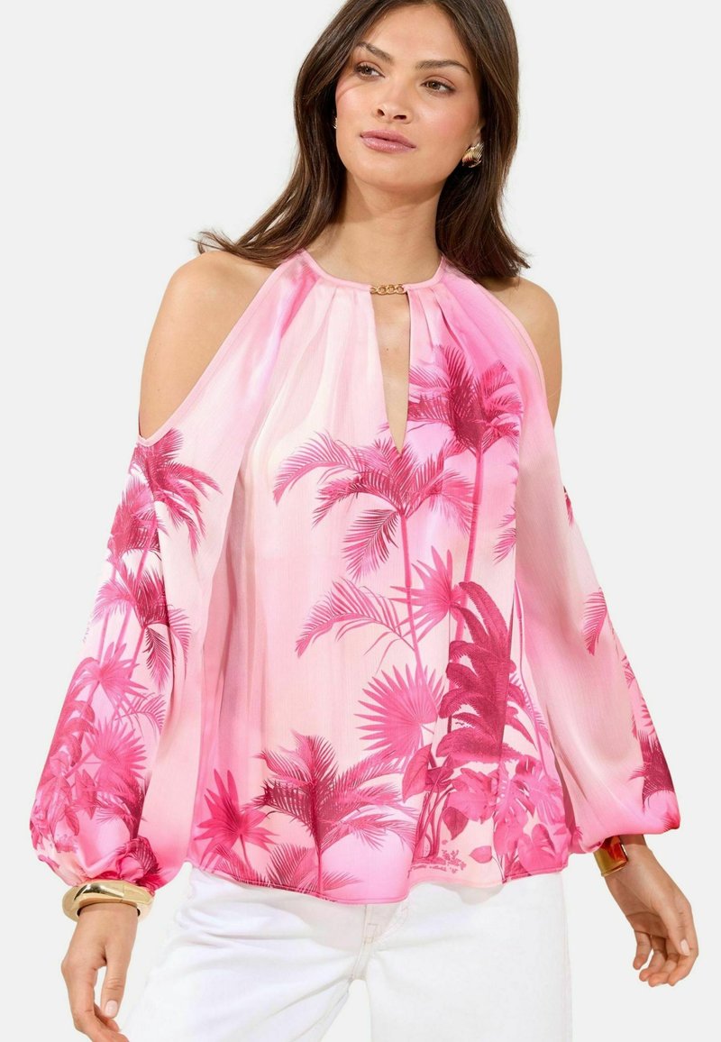 Lipsy REGULAR FIT-PRINTED COLD SHOULDER - Camicetta - pink