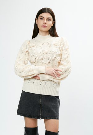 FLOWER APPLICATION  - Jumper - cream