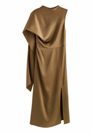 Next, TEXTURED SATIN SCARF MIDI DRESS - Ballkleid - bronze