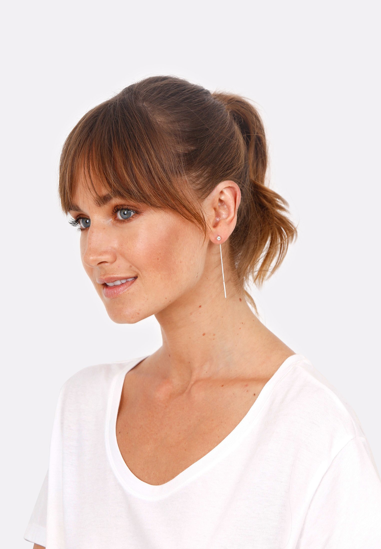 Elli Orecchini Pendenti A Sfera Rotonda – Gioielli Donna Color Argento – Design Minimal E Moderno - 3