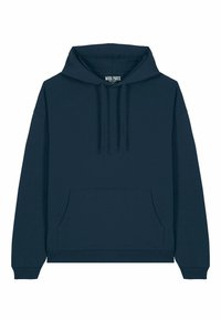 Námořnická mikina s kapucí z bavlněné směsi, s přední kapsou, pružnými manžetami a lemem. Jednoduchý design bez viditelných vzorů nebo akcentů.