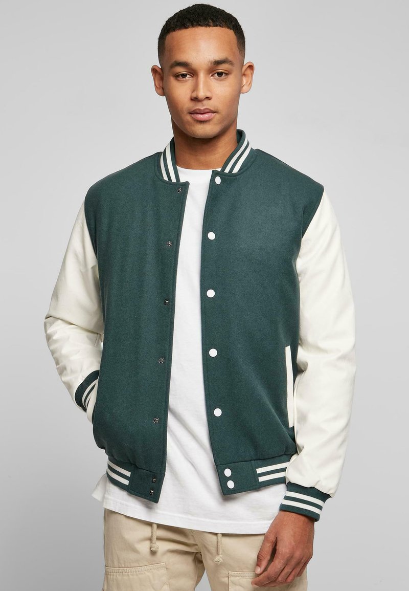 Urban Classics - OLDSCHOOL COLLEGE - Blouson Bomber - bottlegreen white, Agrandir