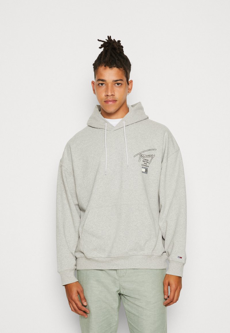 Tommy Jeans HOODIE UNISEX Sudadera silver grey/gris jaspeado