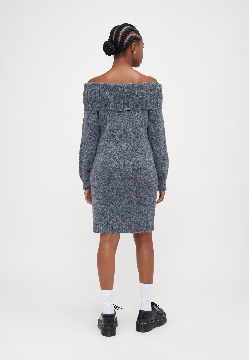 grey off the shoulder jumper dress Fore Off the Shoulder Sweater Dress – TOILE