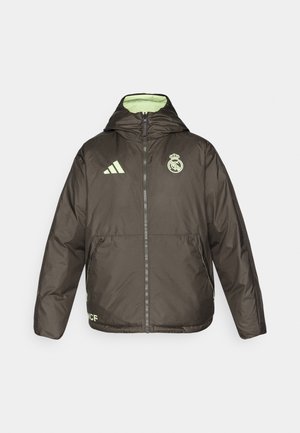 adidas Performance REAL MADRID SEASONAL DOWN JACKET - Gewatteerde jas - utility grey/almost lime
