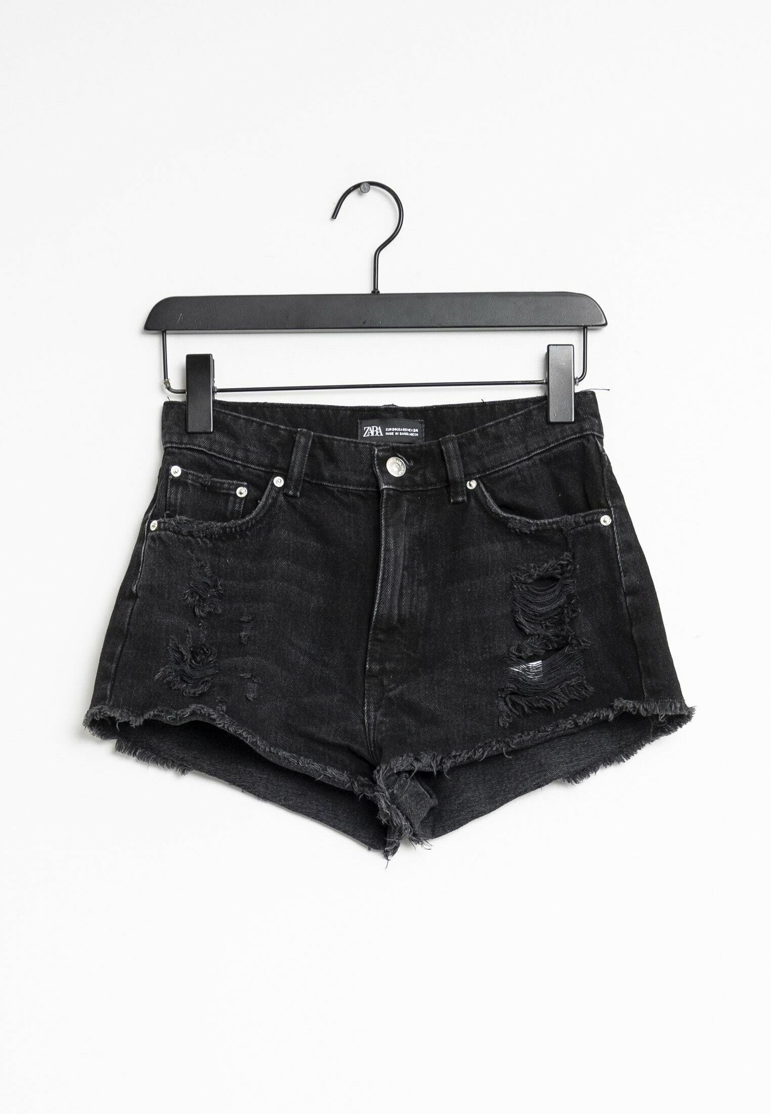 Zara Jeansshort black/zwart denim/blackdenim (Pre-owned