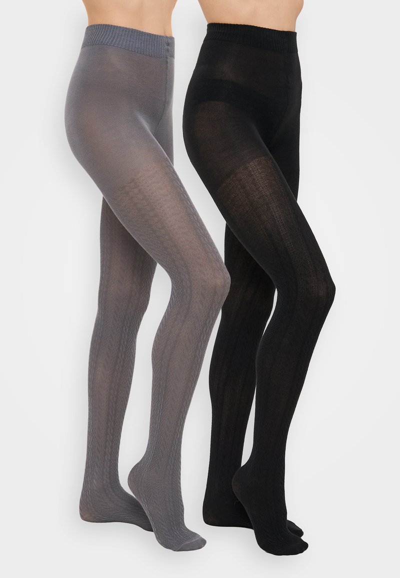 Anna Field SOFT MODAL BLEND CABLE KNIT TIGHTS 2 PACK - Strømpebukser ...
