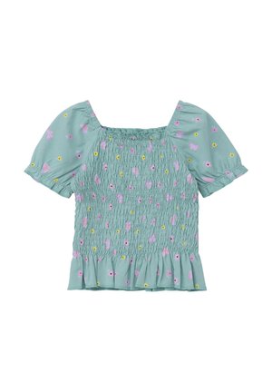 MIT RAFFUNGEN - Bluse - helles petrol