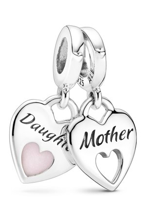 DOUBLE HEART SET - Charm - silver coloured