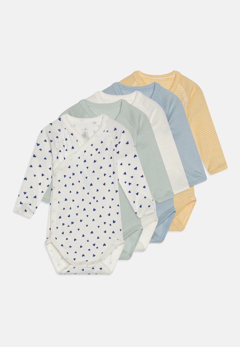 Petit Bateau Lot De 3 Bodys Bébé Manches Longues – Coton Bio, Col Enveloppé, Maille Côtelée Iconique