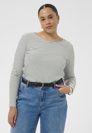 Kaffe Curve T-shirt à manches longues - chalk black deep stripe
