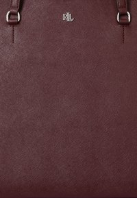 Lauren Ralph Lauren CROSSHATCH LEATHER LARGE KARLY TOTE - Shoppingveske - dark garnet