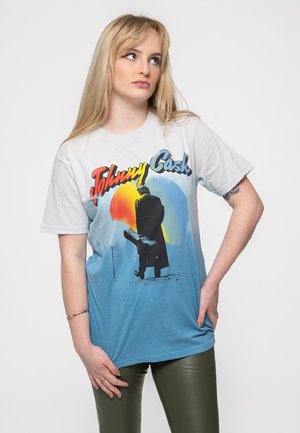 Paradiso Clothing JOHNNY CASH WALKING GUITAR DYE WASH - Print T-shirt - blue