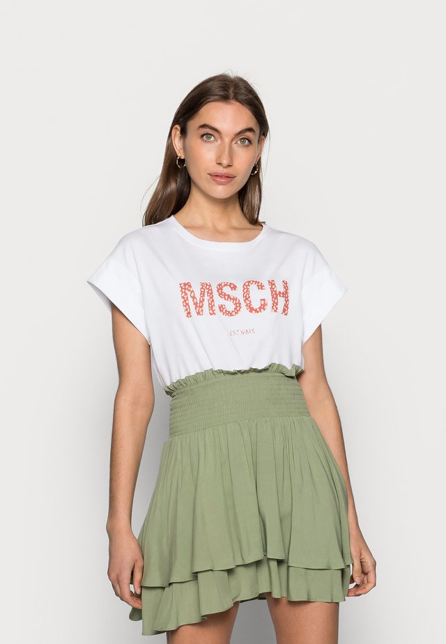 ALVA SEASONAL TEE - T-shirts - white/rose