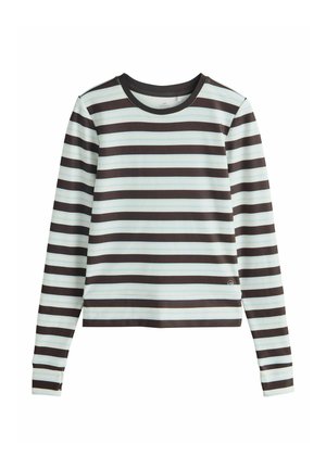 REGULAR FIT  - Sweatshirt - ecru chocolate brown blue stripe