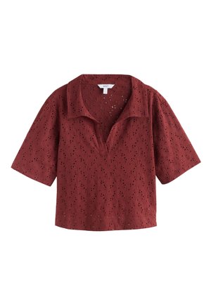 Next, REGULAR FIT - BRODERIE SHORT SLEEVE POLO TOP . - Polo - red