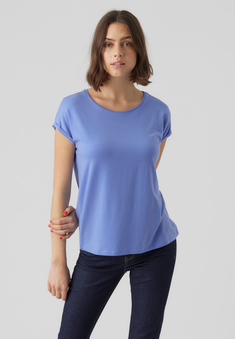 Vero Moda VMAVA PLAIN - T-shirts - jacaranda