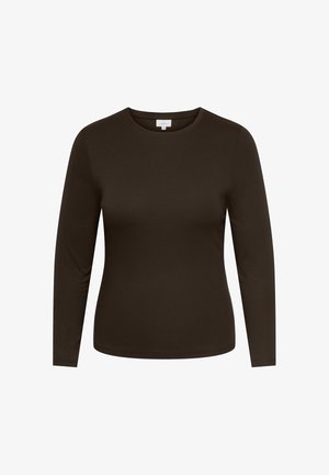 ONLY Carmakoma, CARRILEY O NECK - T-shirt à manches longues - black coffee