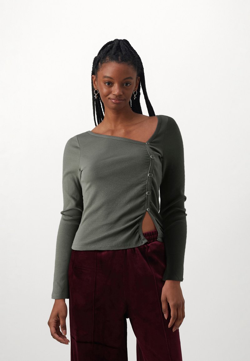 Even&Odd Pikkade varrukatega topp - dark green