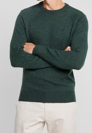 Strickpullover - mottled dark green
