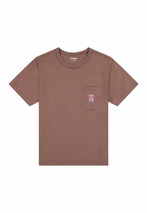 Wrangler SHORT SLEEVE POCKET - T-shirt basic - peppercorn