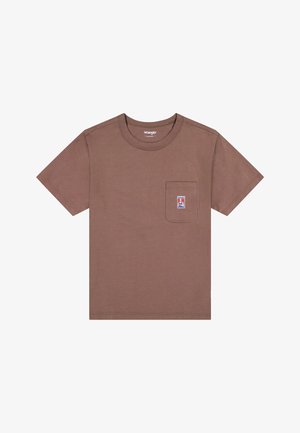 Wrangler SHORT SLEEVE POCKET - T-shirts basic - peppercorn