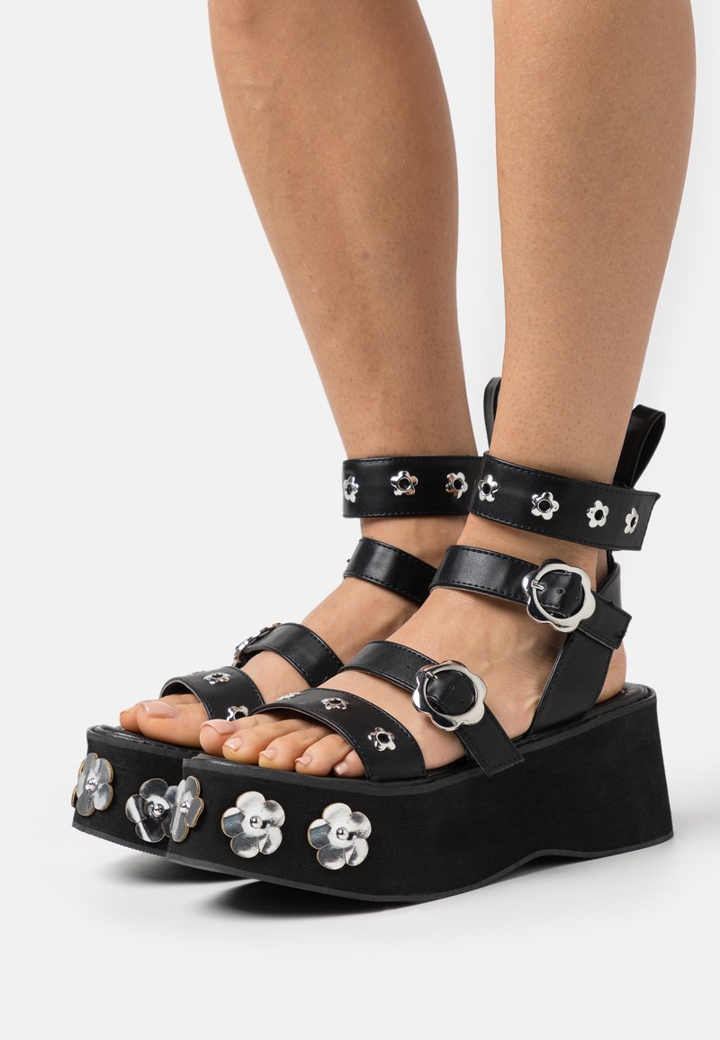 Koi Footwear FUZZY LOGIC FLATFORM Platform sandals black Zalando