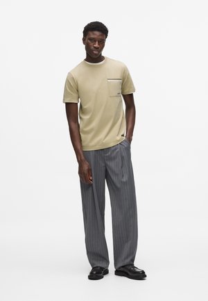 KARL LAGERFELD, IKON STRIPE POCKET - Základné tričko - twill