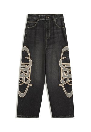 Bershka, PATCH - JEANS - Jean large - black