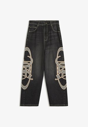 Bershka, PATCH - JEANS - Jean large - black