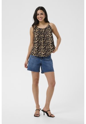 Kaffe, KAKATRINE STRAP TOP - Top - black brown leopard print